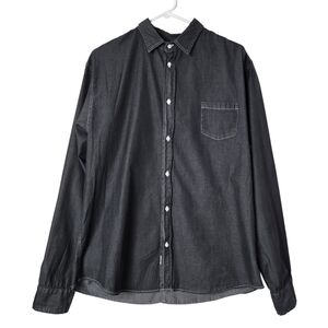 Frank & Eileen Luke Charcoal Button Up Long-Sleeve Shirt Made USA
